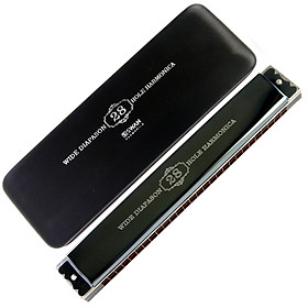 Hình ảnh Kèn harmonica tremolo 28 lỗ Swan Wide Diapason SW28W Key C Đen Bóng