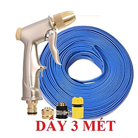 ️Evoucher Bộ dây vòi xịt nước rửa xe, tưới cây , tăng áp 3 lần,loại 3m, 5m 206701-1 đầu đồng,cút nhựa,nối đồng+ đai