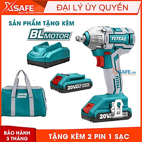 Mua Máy Siết BuLong dùng pin Lithium 20V TOTAL TIWLI2001 Tặng kèm 2 Pin 1 Sạc. Máy bắn bulong cầm tay điện thế 20V