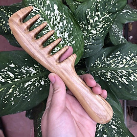 Lược răng thưa massage đầu bằng gỗ Thơm/ giúp lưu thông máui (Size: XL- 20cm) - COH259 