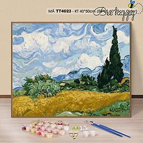 Mua Tranh sơn dầu số hóa tự tô màu Sondausohoavn trừu tượng Van gogh Đồng lúa mì và cây bách TT4023