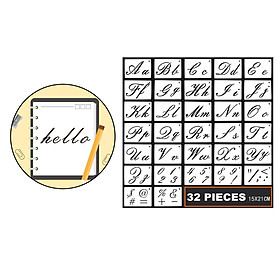 32 Styles Lettering Stencil Alphabet Number Stencils Craft Drawing Template