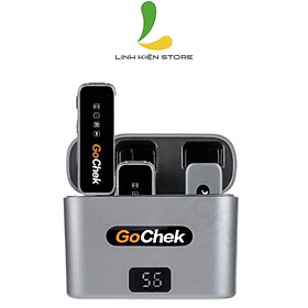 Mua Micro thu âm không dây GoChek D02 Ultra - Microphone hai người kèm dock sạc  phù hợp thiết bị hệ điều hành IOSS tích hợp màn hình LCD hiện thị dung lượng pin thông minh - Hàng nhập khẩu