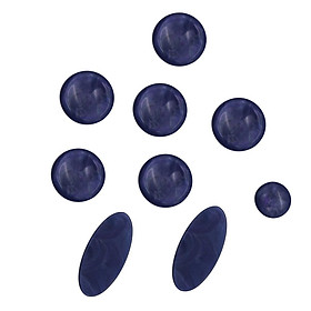 9PCS Alto/Tenor/Soprano   Key Buttons Inlays Finest Polished Blue