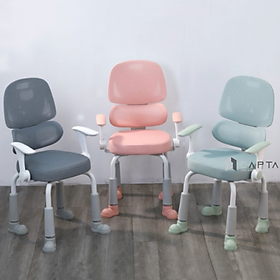 Ghế học sinh chống gù màu xanh xám hồng CE1035-M Nội thất Capta Ghế trẻ em học bài hỗ trợ cột sống lưng lưới tay nhựa điều chỉnh chân sắt sơn tĩnh điện đế nhựa có thể điều chỉnh độ cao Study chair hcm