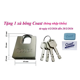 Ổ khóa TOPLEX 1203-40mm an toàn, chống cắt, chống chìa giả, chất liệu hợp kim thép, lõi hợp kim đồng.