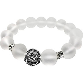 Vòng Tay Phong Thủy Thạch Anh Trắng Nhám V0125