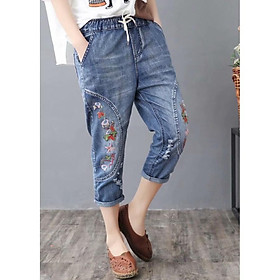 Quần jean baggy nữ thêu hoa hàng cao cấp xuất khẩu QB02 bao đẹp