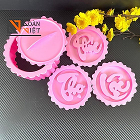 Mua Khuôn TRÒN NHẤN XÔI viền hoa 3D sắc nét - Bộ 3 hình PHÚC LỘC THỌ 14cm - NHỰA VIỆT NAM  AN TOÀN CHO SỨC KHOẺ