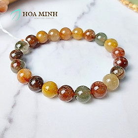 Vòng tay đá Thạch Anh Tóc tam tài size 9 li Thạch Anh Tóc Đỏ Thạch Anh Tóc Vàng Thạch Anh Tóc Xanh - 16-18cm