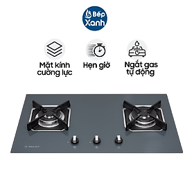 Bếp gas âm 2 gas Malloca AS 9602DG - Mâm đốt Sabaf Ý, Hàng Chính Hãng