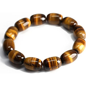 Vòng tay đá mắt hổ vàng hạt dài tự nhiên cao cấp VT48