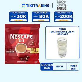 [ Tặng Bộ 3 Hũ Gia Vị] Cà phê Hòa tan NESCAFÉ VỊ NGUYÊN BẢN 46 + 3 gói Đậm Thơm Hoàn Hảo