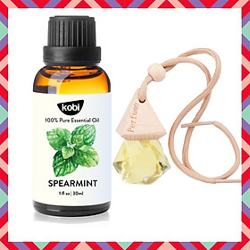 Tinh Dầu Bạc Hà Lục Kobi (30ml) Treo Xe Hơi, Treo Phòng, Tủ Quần Áo - Tinh Dầu Thiên Nhiên Nguyên Chất, Giúp Giảm Stress, Xua Đuổi Côn Trùng Và Khử Mùi Hiệu Quả, Thích Hợp Dùng Với Đèn Xông Và Máy Khuếch Tán - Tặng Kèm Vỏ Lọ Treo Sang Trọng, Tiện Dụng