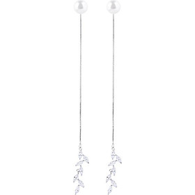 Bông Tai Zircon Pearl Drop Pearl Tatiana BB1107 - Bạc