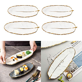 4x Ceramic Tray Storage Plate Organizer for Rings Jewelry Cosmetic Decor