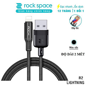 Mua Dây Sạc Rockspace R2 dành cho Iphone dây dù màu đen 2M - Hàng chính hãng