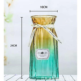 Mua DECOR Lọ hoa thủy tinh tặng kèm nơ xinh xắn - RỘNG 10CM CAO 24CM - nhiều màu  HÀNG CÓ SẴN