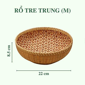 Mua Rổ Tre Đan Hoa Thị 2 Lớp  Rổ Đựng Đồ Đa Năng Dùng Trang Trí Bàn Ăn - Bamboo Storage Basket