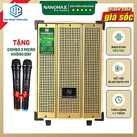 Mua Loa Kéo Karaoke Mini Nanomax SK-T10 2.5 Tấc Đọc Được USB Thẻ Nhớ Công Suất 200W/Max Tay Kéo Vân Gỗ Tặng Kèm 2 Mic| Loa Kéo Giá Rẻ | Loa Kéo Công Suất Lớn
