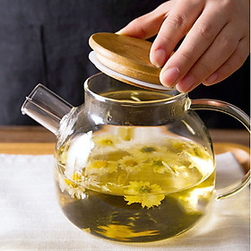 Mua Bình pha trà thủy tinh nắp gỗ dung tích 1000ml