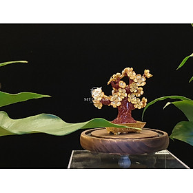 Hình ảnh chậu hoa mai ngũ phúc dát vàng (	11x11x15cm) MT Gold Art- Hàng chính hãng, trang trí nhà cửa, phòng làm việc, quà tặng sếp, đối tác, khách hàng, tân gia, khai trương 