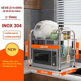 Giá kệ Inox 304 để lò vi sóng, nồi cơm điện, để gia vị đồ nhà bếp