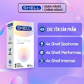 Bao cao su Shell Triple Mix siêu mỏng, mát lạnh, gân gai - Hộp 12 cái | SHELL CHÍNH HÃNG