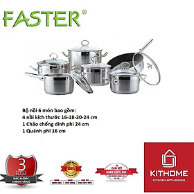 Bộ nồi inox Faster cao cấp Diamond - Hàng Chính Hãng