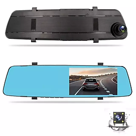 Mua Camera hành trình ô tô Gương chiếu hậu 4.3 inch gương chống chói video FullHD 1080P sắc nét - Camera kép trước và sau