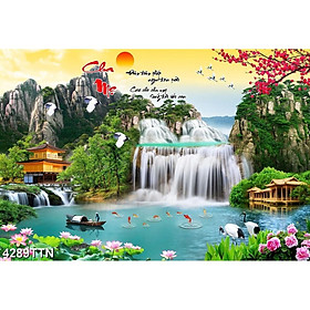 Mua TRANH DÁN TƯỜNG 3D SƠN THUỶ HỮU TÌNH THÁC NƯỚC ĐẸP NHIỀU MẪU - TRANH NON NƯỚC HỮU TÌNH