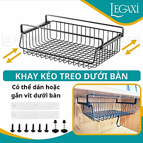 Khay lưới khung sắt để đồ Dán/ Vít dưới bàn làm việc bàn học làm việc ngăn bàn, hộc bàn văn phòng phẩm Legaxi