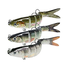 3Pcs Fishing Lures  Multi Jointed Submerged Durable Swim Trolling  10cm/13.7cm s Lures Tackle Set for  Shallows Streams