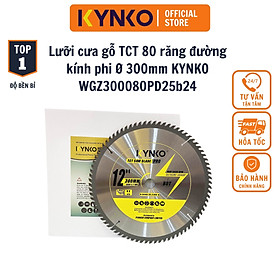 LƯỠI CƯA GỖ TCT 80 RĂNG đường kính phi Ø 300mm KYNKO WGZ300080PD25b24