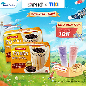 Combo 2 hộp Trà Sữa Trân Châu Hoà Tan - Hillway - Vị Truyền Thống (hộp 5 gói trà sữa, 5 gói trân châu)