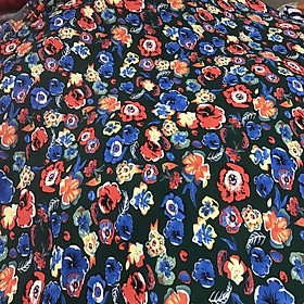 Mua Vải cát Ý mỏng mềm rũ  ko co giãn họa tiết hoa trà nhiều màu