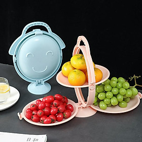 Mua Đĩa đựng bánh kẹo hoa quả 3 ngăn thông minh có thể gấp gọn