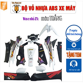 [TẶNG TEM] Bộ vỏ nhựa màu TRẮNG cho xe Wave Wave Zx đời 1997 đến  2006 -TKB-543(8029)
