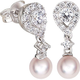 Bông tai bạc đính ngọc trai PNJSilver Her Time PFXMK000035-BO