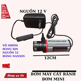 Mua Máy bơm nước 12v vỏ nhôm xịn xò kèm dây nguồn cho máy cắt rãnh tường  bể cá...  -bơm mini