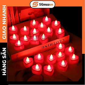 Mua Hộp 24 Đèn nến điện tử có pin sẵn hình trái tim lãng mạn
