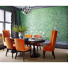 Mua Tranh dán tường hoa nhí nền xanh