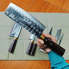 Mua dao phở thái cán gỗ mun   rèn thủ công từ nhíp ô tô