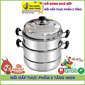 Nồi Hấp Thực Phẩm 3 Tầng Inox Size 28Cm, Bộ Nồi Hấp Đa Năng Tiện Dụng Dành Cho Căn Bếp Của Bạn