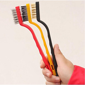 Mua set 3 bàn chải sắt nhỏ làm sạch  đánh bóng kim loại rỉ sét - 577