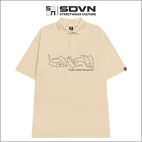Áo Thun POLO Unisex Form Rộng - Brand Chính Hãng SDVN - CATS RULED