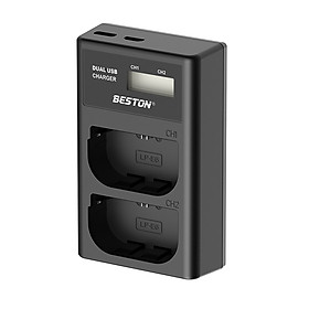 Mua BESTON Bộ 2 pin LP-E6 và sạc đôi LP-E6/E6N/E6NH Beston cho CANON EOS R5C RA R5 R6 5DSR 6D2 7D2 5D4/3/2 6D 60Da XC15