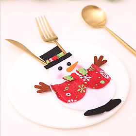 3 Pieces Cute Cutlery Silverware Holders Pockets  Forks Bag Doll Shaped Christmas Party Decoration Bags