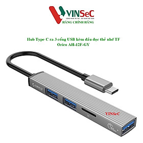 Mua Hub Type C ra 3 cổng USB kèm đọc thẻ nhớ TF Orico AH-12F-GY - Hàng Chính Hãng
