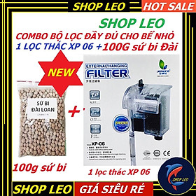 Combo Lọc thác XP06+100g sứ bi đài - Máy lọc thác có lọc váng cho hồ cá cảnh - bể thủy minh- phụ kiện bể cá-shopleo